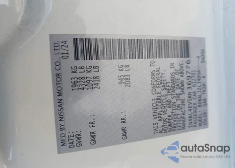 2024 Nissan Altima Sl Fwd from USA, damaged, VIN 1N4BL4EV5RN369776